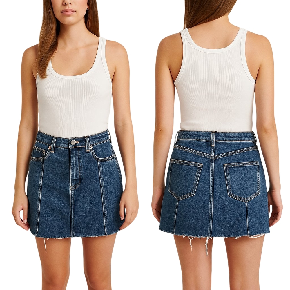 Abercrombie & Fitch Blue A-Line Denim Skirt